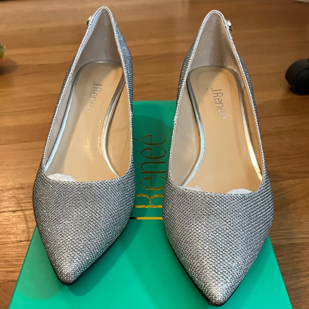 J.Renee Gianna Shimmering Silver Heels